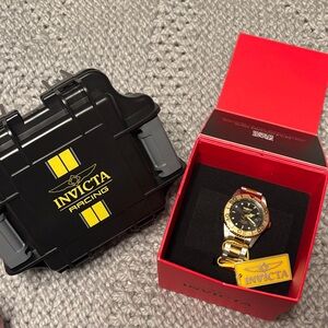 Invicta Pro Diver Men's Watch - 37.5mm, Steel, Gold (29941) with Racing Case